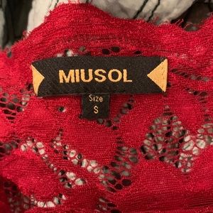 Red lace formal gown